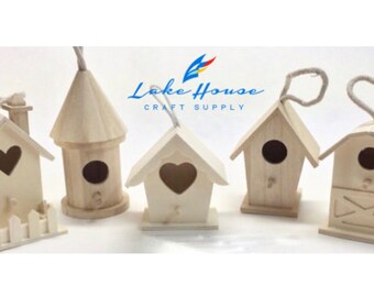 Unfinished Wood Small Birdhouses Variety by ...