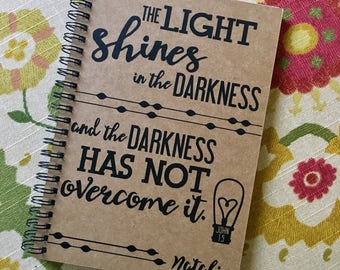 Personalized Journal, "The Light Shines in the Darkness", John 1:5