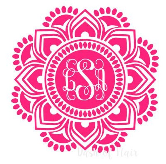 Download Mandala Monogram Monogram Decal Yeti Decal Glitter by ...