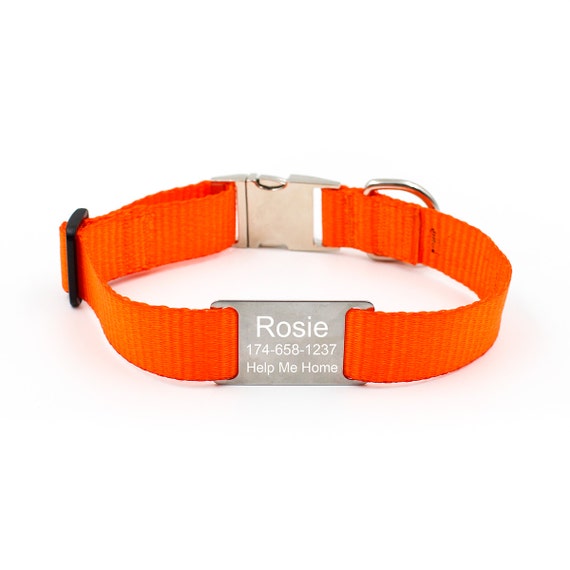 Happy Pet Collar Orange Personalized Dog Collars with FREE