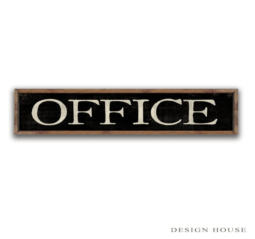 Wooden office sign 36x8x2 office decor