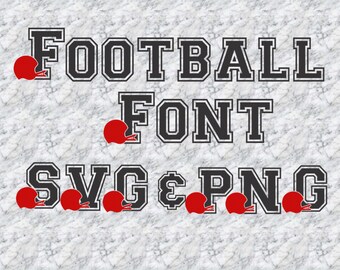SVG Football Helmet Font Alphabet Numbers Special Characters for Cutting Machines
