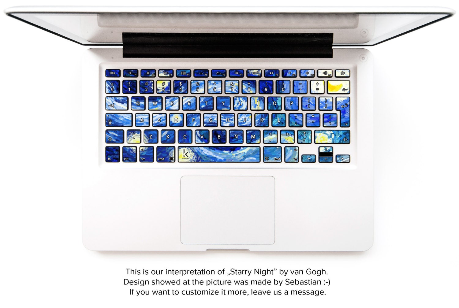 Map Of The World Keyboard Sticker For Windows ... Macbook decal Starry Night van gogh inspired Macbook keyboard stickers macbook pro keyboard sticker macbook air ...