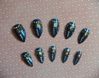 Items similar to Fake nails, custom order, 3D nails, OOAK, personalized ...