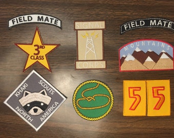 Moonrise Kingdom Iron on Khaki Scout patches