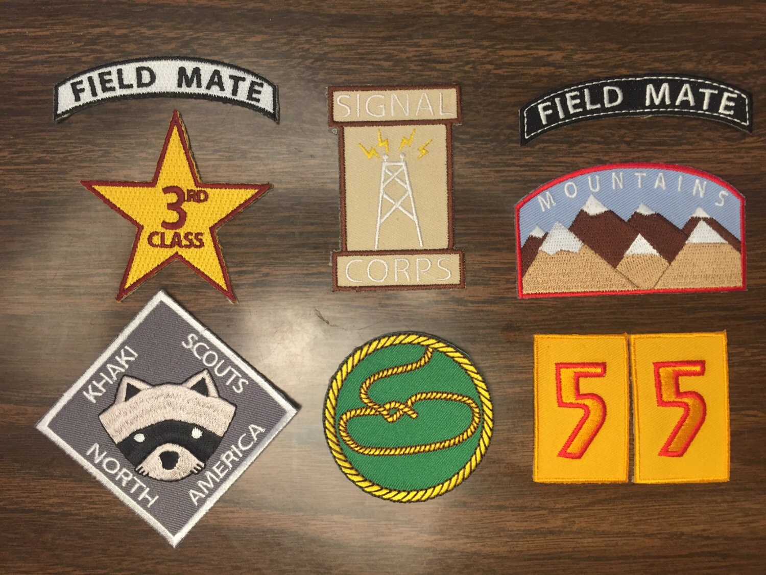 Moonrise Kingdom Iron on Khaki Scout patches
