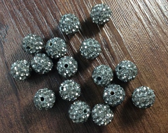 10 pcs 10 mm Shamballa Beads Shamballa Bracelet Shamballa Pendants Paved Crystal