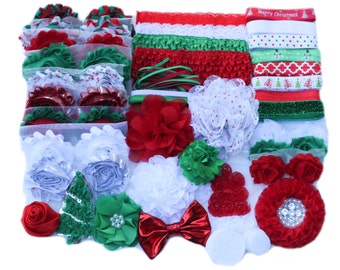 Christmas Headband Kit, Baby Shower Headband Kit, Baby Shower Headband Station, DIY Headband kit, Baby Girl Headbands, Makes 30+ Headbands