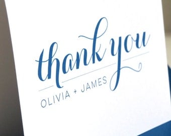 Custom Color Newlywed Wedding Thank You Cards, Bridal Shower, Wedding Cards