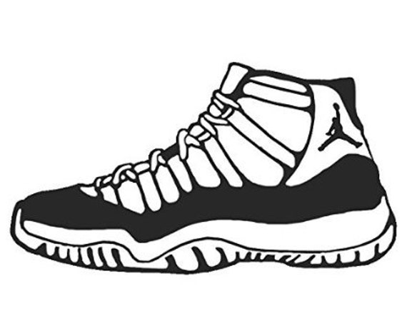 Jordan 11 Shoe Sneaker Vinyl Sticker Decal Nike Space Jam