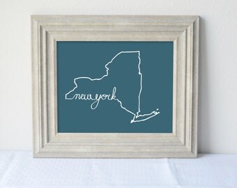 Printable New York State Art Print 8x10 Digital Wall Art Gift