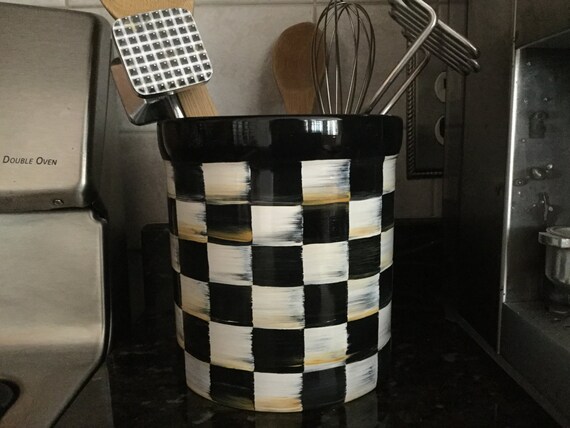 Ceramic hand painted black and white by 1ofAkindcraftedgoods