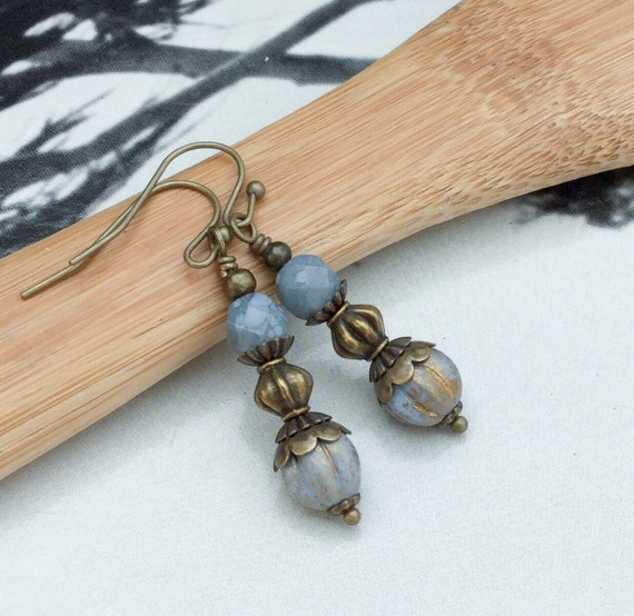 antique blue earrings