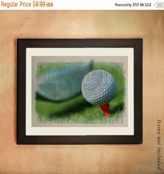 Sale--Ships Dec 2-- Golf Dictionary Art Print Ball Tee Off Iron Club ...