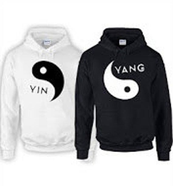 Yin Yang Hoodies 1 Black 1 White Small 5xl By Straightwholesale