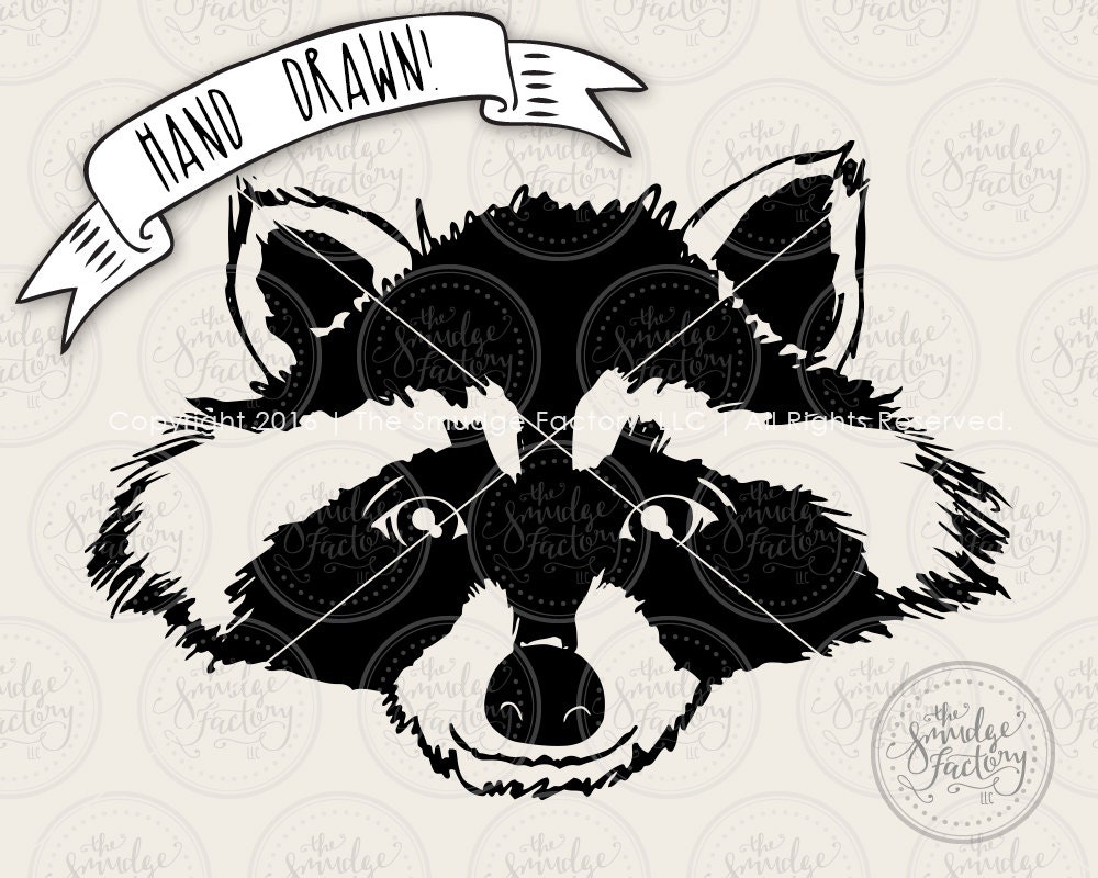Download Raccoon SVG Cut File Woodland Animal Cutting File for