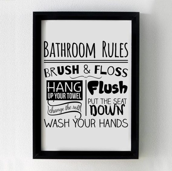 Bathroom Rules SVG Cutting File for Cricut / Silhouette