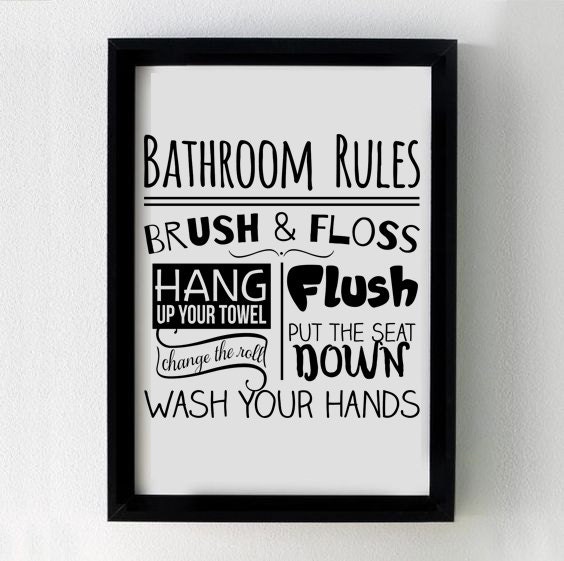 Download Bathroom Rules SVG Cutting File for Cricut / Silhouette
