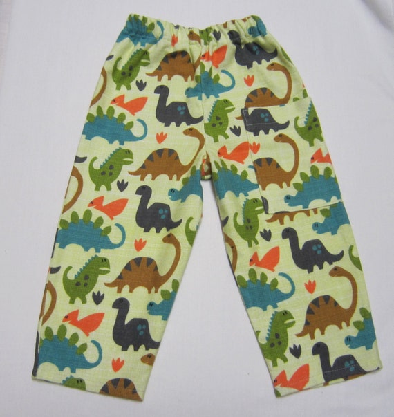Dinosaur Cotton Flannel Pants for Babies and Children in Sizes