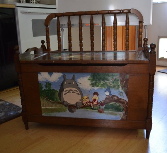 vintage toy box bench