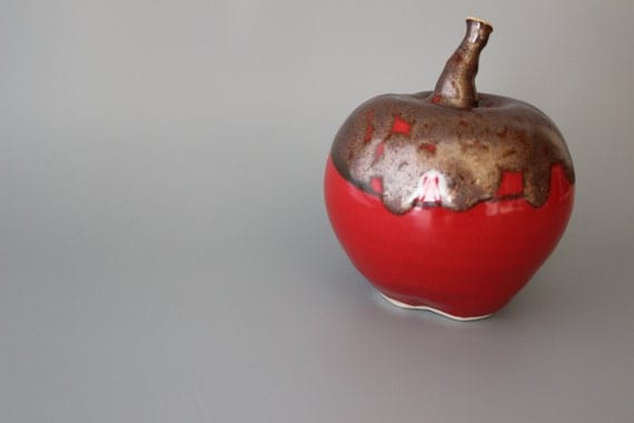 Apple Handmade Ceramic Apple Home Decor Red Table Decor