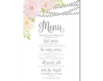 Printable Wedding Menu Sign, Wedding Printable Menu Sign, Wedding Menu Poster, Wedding Sign, Wedding Menu Board, Menu Poster #CL163