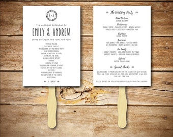 Wedding Program Template - Printable Wedding Program - DIY Wedding Fan Template - Instant Download - Wreath Collection