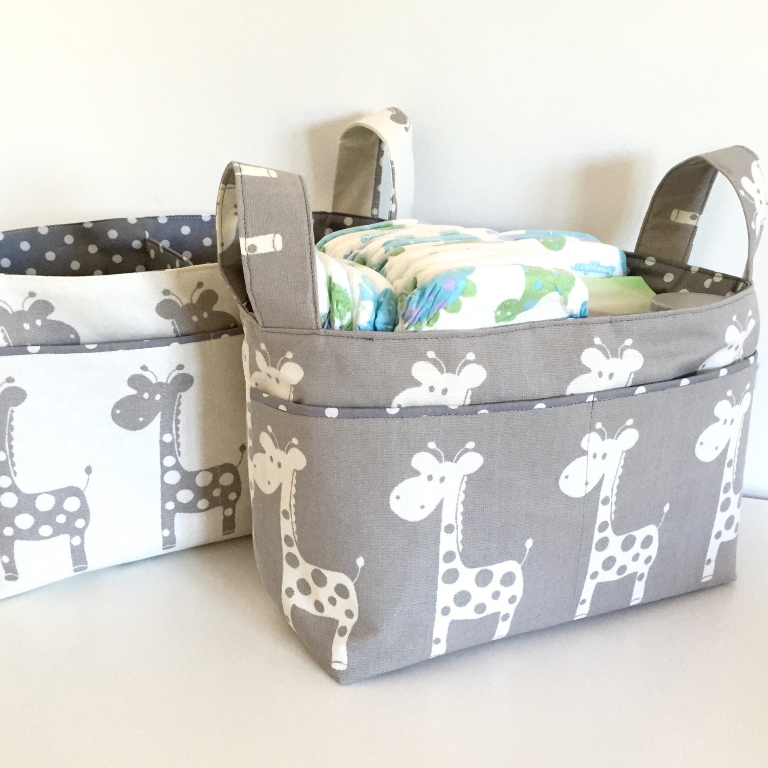 Nappy caddy / Change table organiser / Fabric basket / Nursery