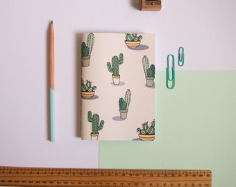 A6 Notebook / Cactus Notebook / Pocket Notebook / Cute Stationery / Small Notebook / Cacti Stationery / Gifts for Her