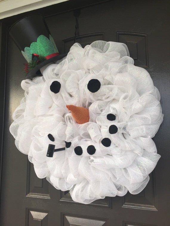 Items similar to Winter Decorations ~ Snowman ~ Indoor Outdoor Decorative Wreath ~ Frosty the ...