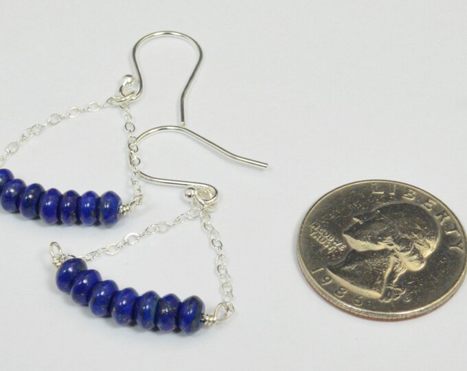 Lapis Lazuli Earrings, Delicate Earrings, Gold Earrings, Sterling Earrings, Rose Earrings, Copper, Dangle Earrings, Gemstone, Blue Earrings