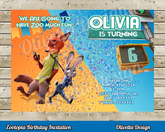 Printable Zootopia Invitations | zootopia invitation zootopia birhtday invitation Printable Zootopia Invitations | zootopia invitation zootopia birhtday invitation