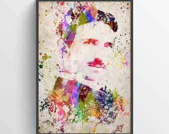 Nikola Tesla Poster, Nikola Tesla Print,Nikola Tesla Art,Nikola Tesla Decor,Home Decor, Gift Idea