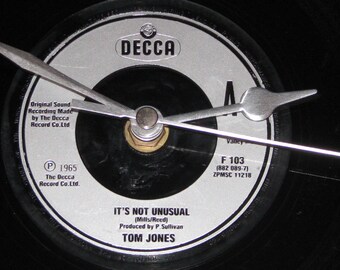 Tom Jones It's not unusual 7" vinyl record clock