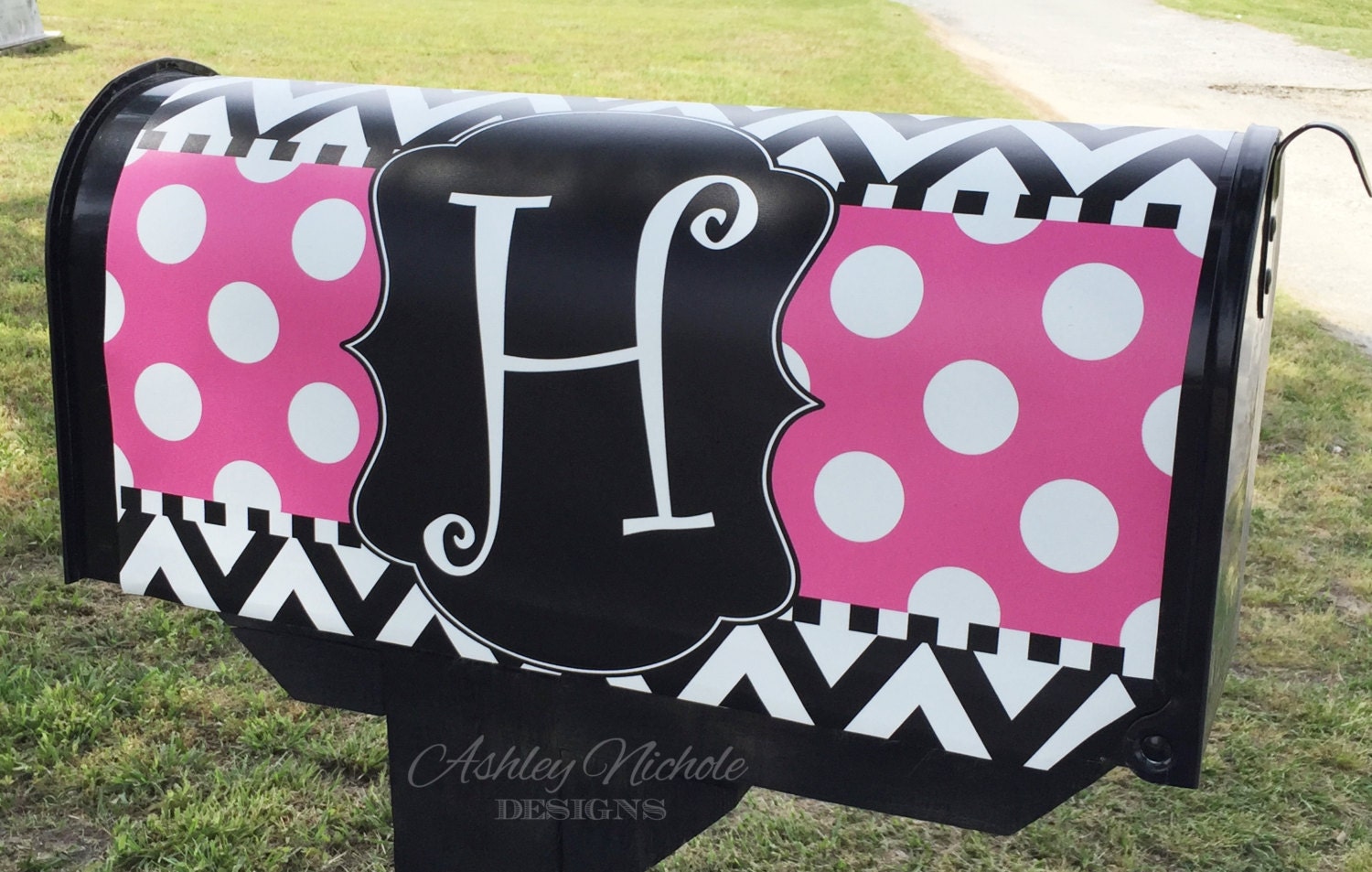 Initial Mailbox Cover Personalize Pink Mailbox
