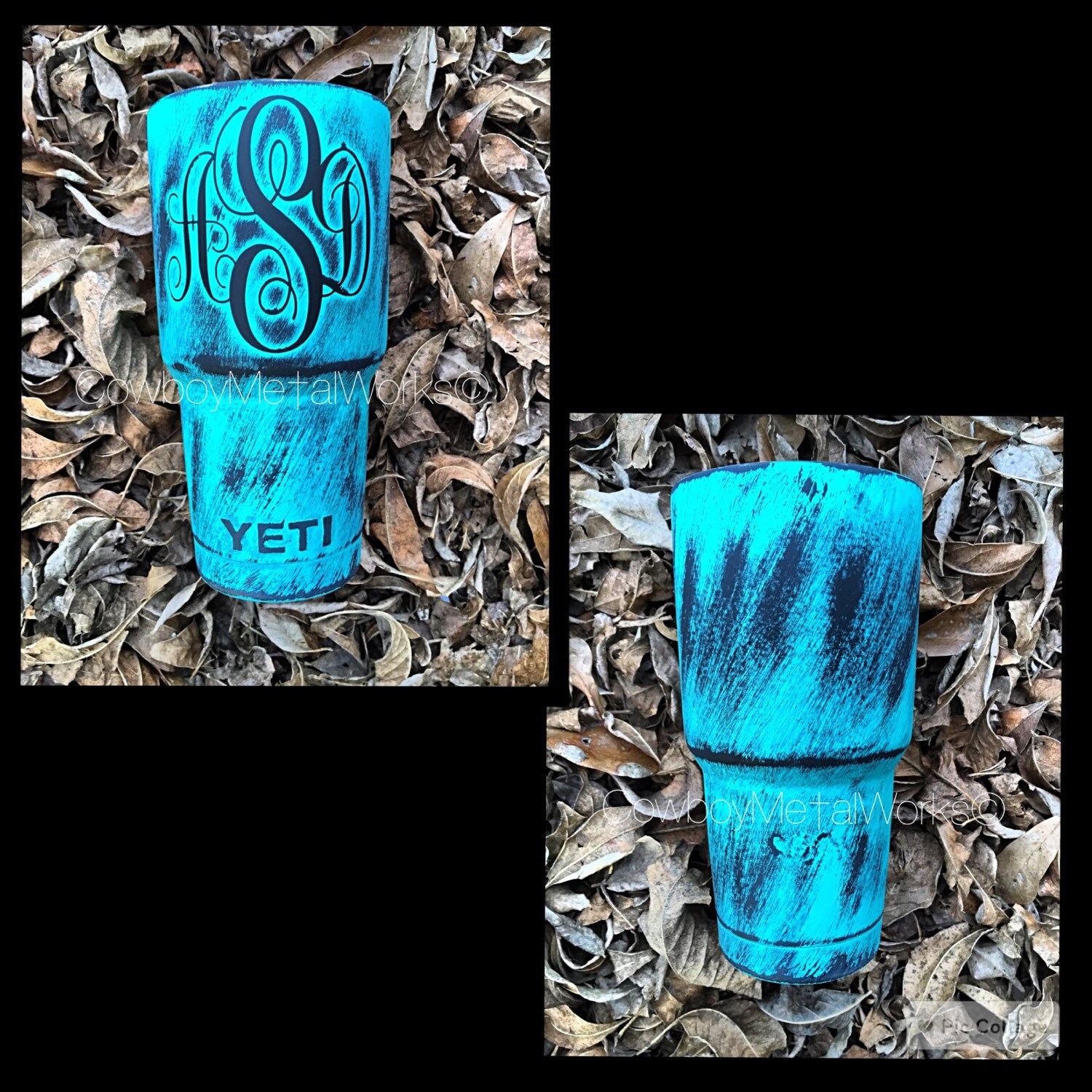 Yeti 30oz rambler with custom paint and monogram style