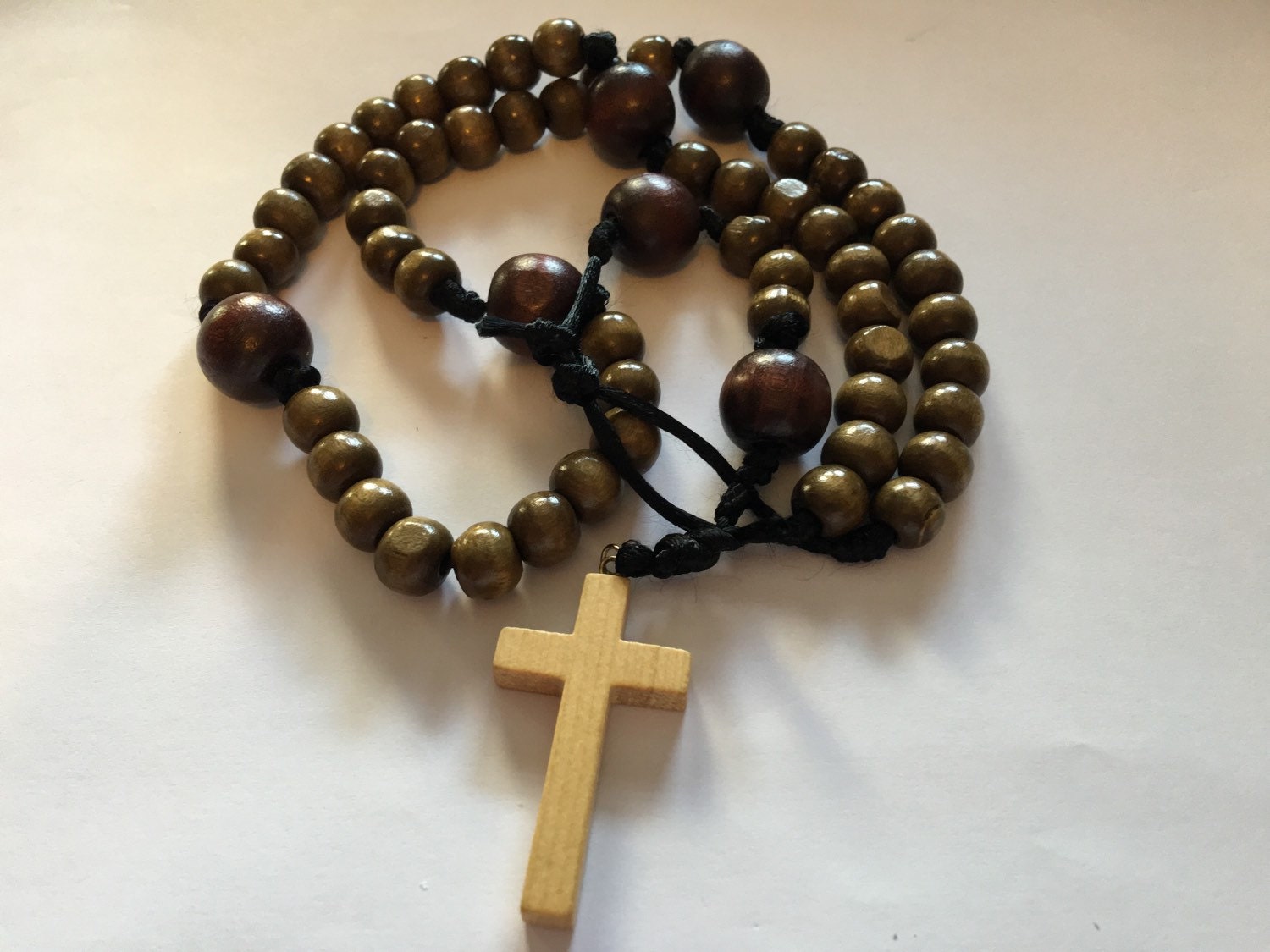 Wooden Rosary by Michellescraftmade on Etsy