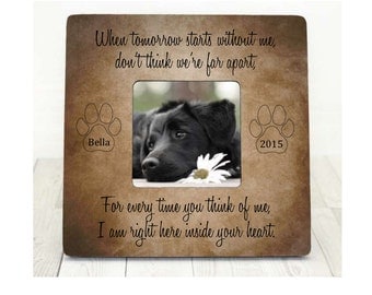 Pet Loss Memorial Pet Sympathy Gift Dog Cat Perfect Companions Forever in Our Hearts Personalized Picture Frame