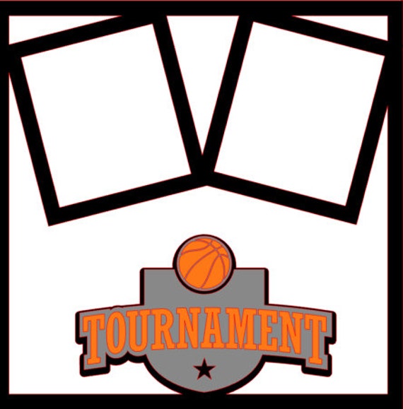 Basketball Tournament Scrapbook Cardstock Overlay 12x12 Page