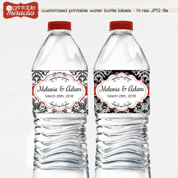 printable wedding water bottle label water bottle wraps