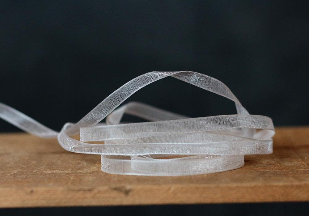 White Organza Ribbon 1/4 inch wide 5 yards by ourbackyardstudio