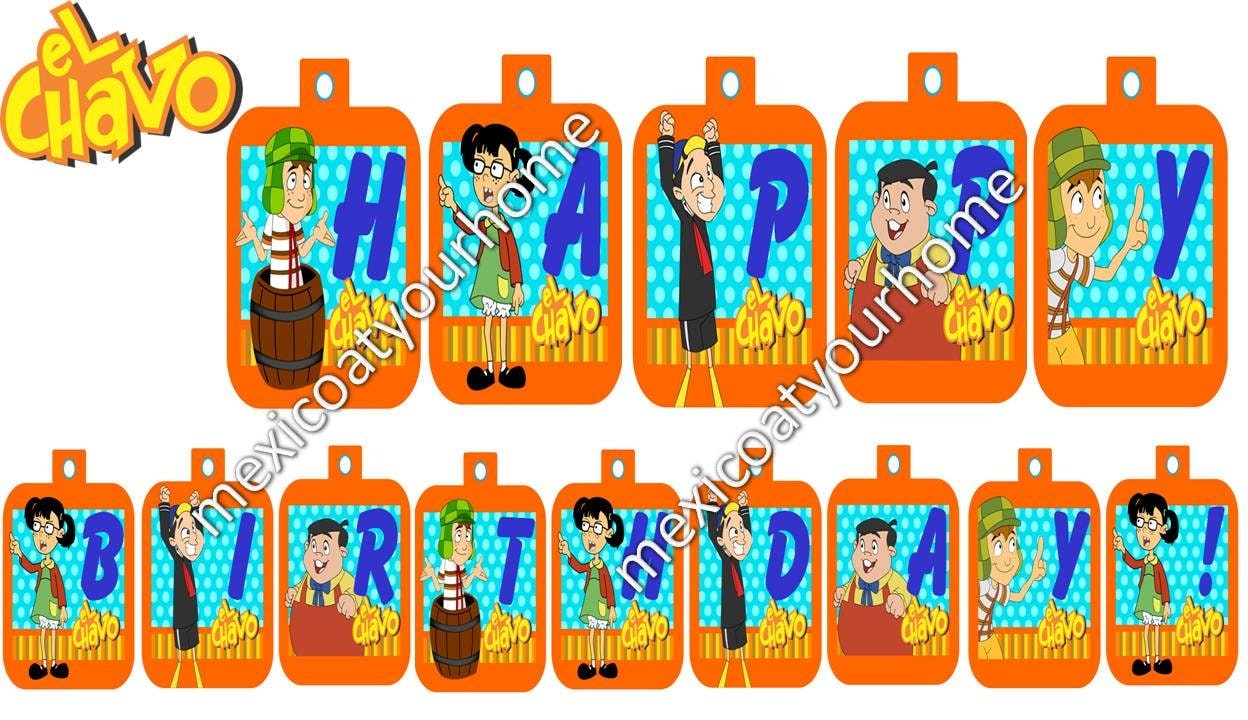 El Chavo del 8 Printable Banner ModB HAPPY BIRTHDAY Digital