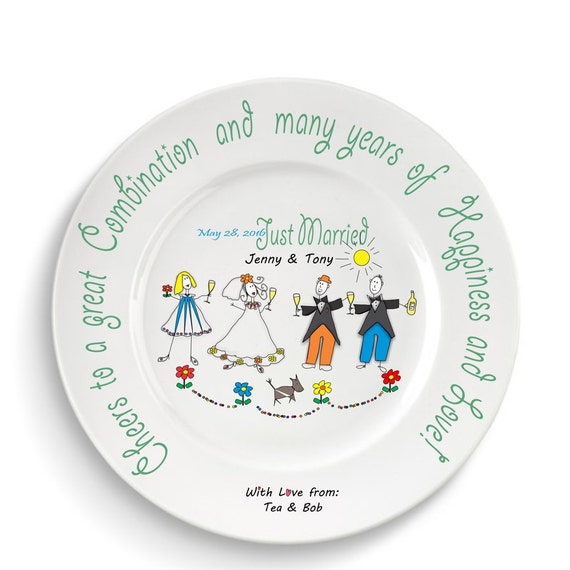 Items similar to Fun Wedding Gift Just Married Plate Wedding Plate