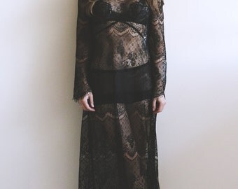 Less Is Amor Calvin Lace Slip Gown. Slip Dress, Lace Dress, Evening Gown, Lace Gown.