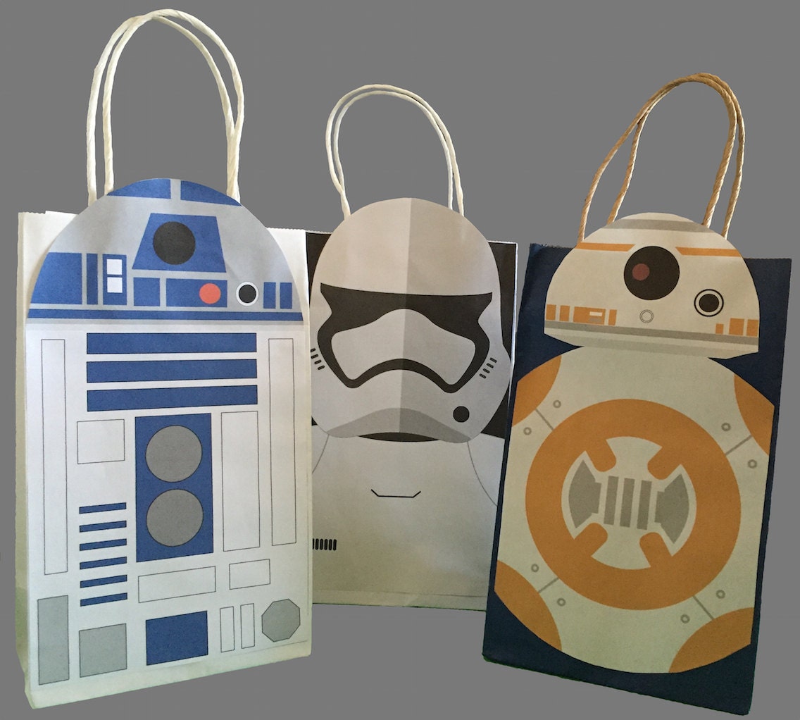 Star Wars R2D2 BB8 & Stormtrooper Party Favor Bag by GalacticParty