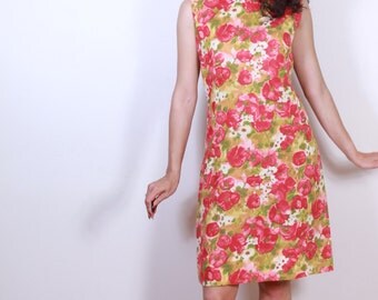 1950s Red Poppy Dress