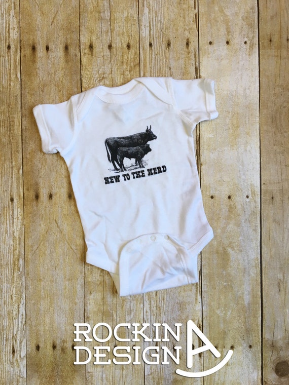 Download New To The Herd bodysuit / baby graphic t shirt / western