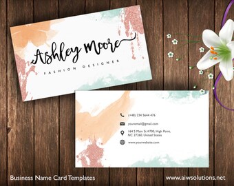 Business Cards Printable, Name Card Template, Photography name card, calling cards, DIY business cards, EASY to Edit and Print at Home