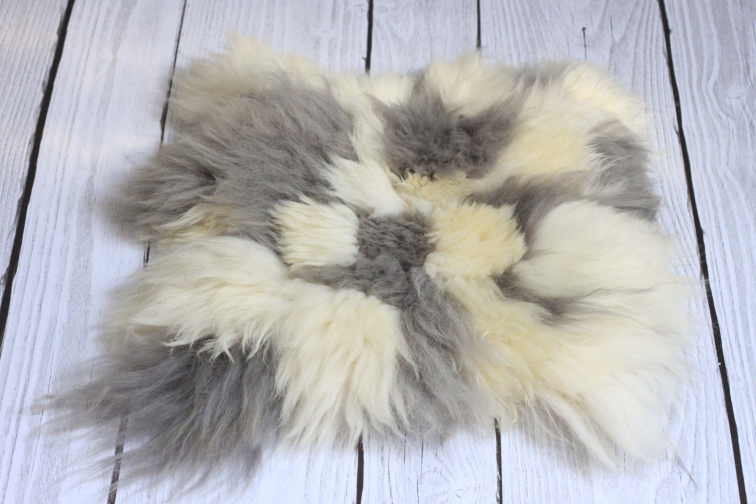 ON SALE Gray Stool Cover Sheepskin Stool Cover Chairl Cover Furry