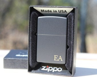 Personalized Laser Engraved Black Matte Zippo Lighter- groomsmen gift- valentines gift